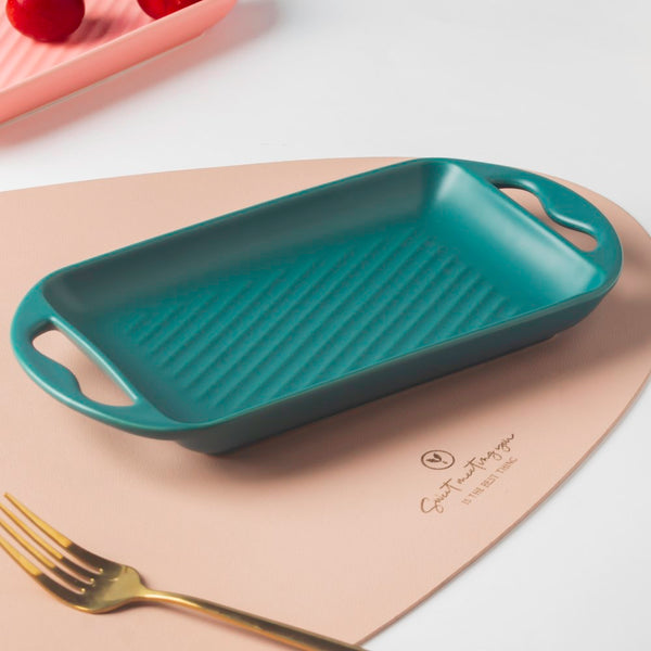 Baking Tray With Handle Green