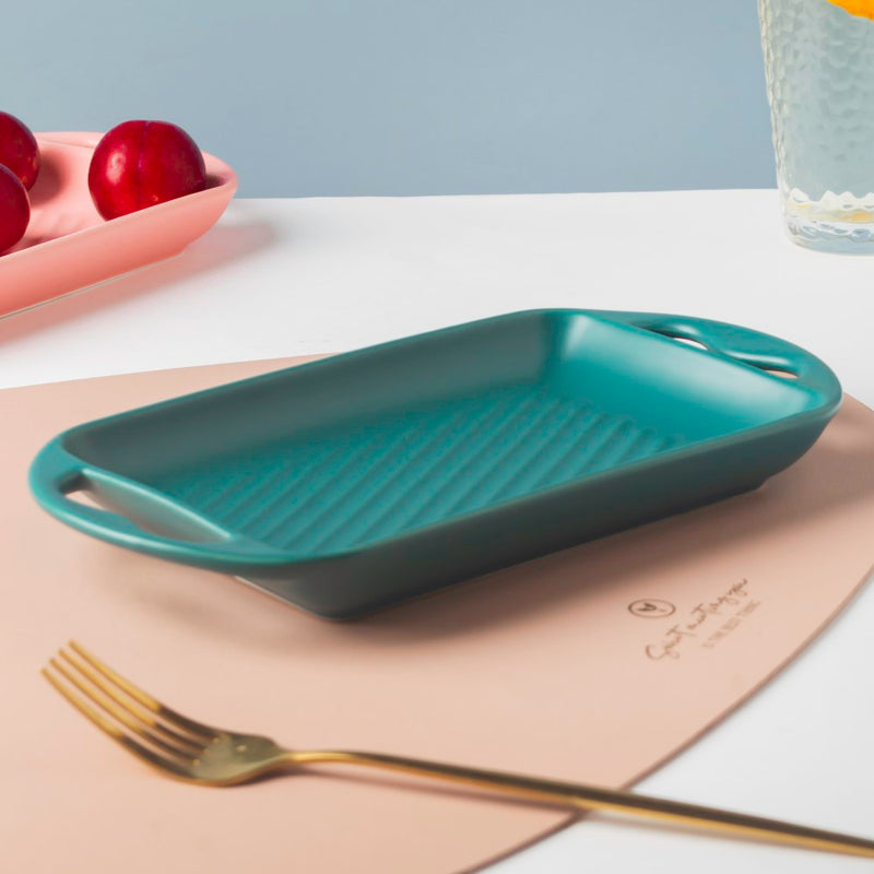 Baking Tray With Handle Green