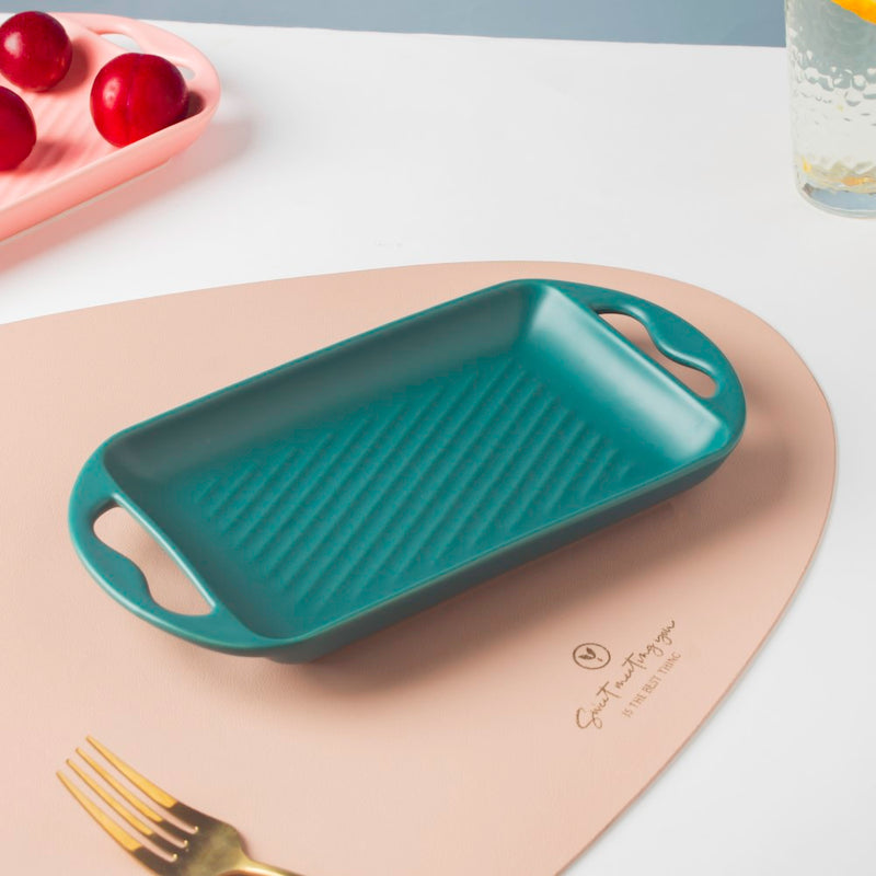 Baking Tray With Handle Green