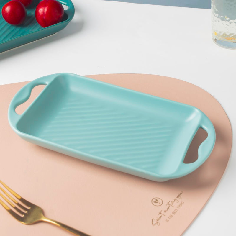 Baking Tray With Handle Blue - Baking Tray