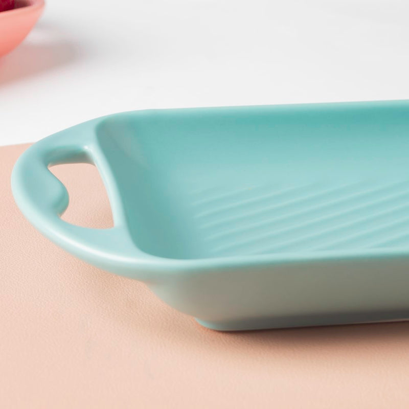 Baking Tray With Handle Blue - Baking Tray