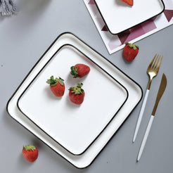 Square Dinner Plate - Serving plate, rice plate, ceramic dinner plates| Plates for dining table & home decor