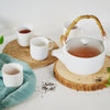 MAGNIFIQUE tea pot set - white with glass lid - Tea cup set, tea set, teapot set | Tea set for Dining Table & Home Decor
