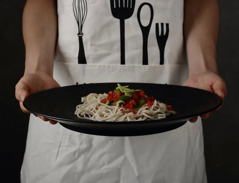 Ceramic Black Dinner Plate - Serving plate, rice plate, ceramic dinner plates| Plates for dining table & home decor