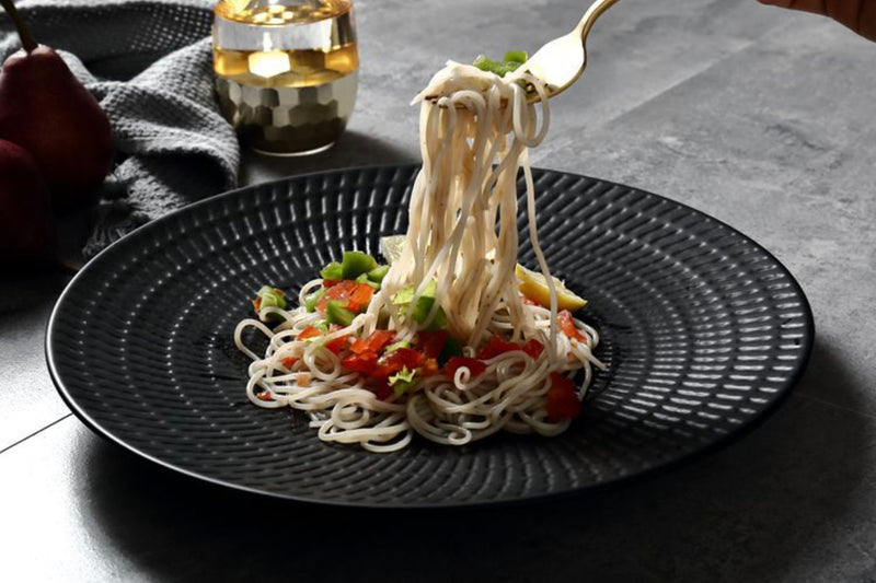 Ceramic Black Dinner Plate - Serving plate, rice plate, ceramic dinner plates| Plates for dining table & home decor