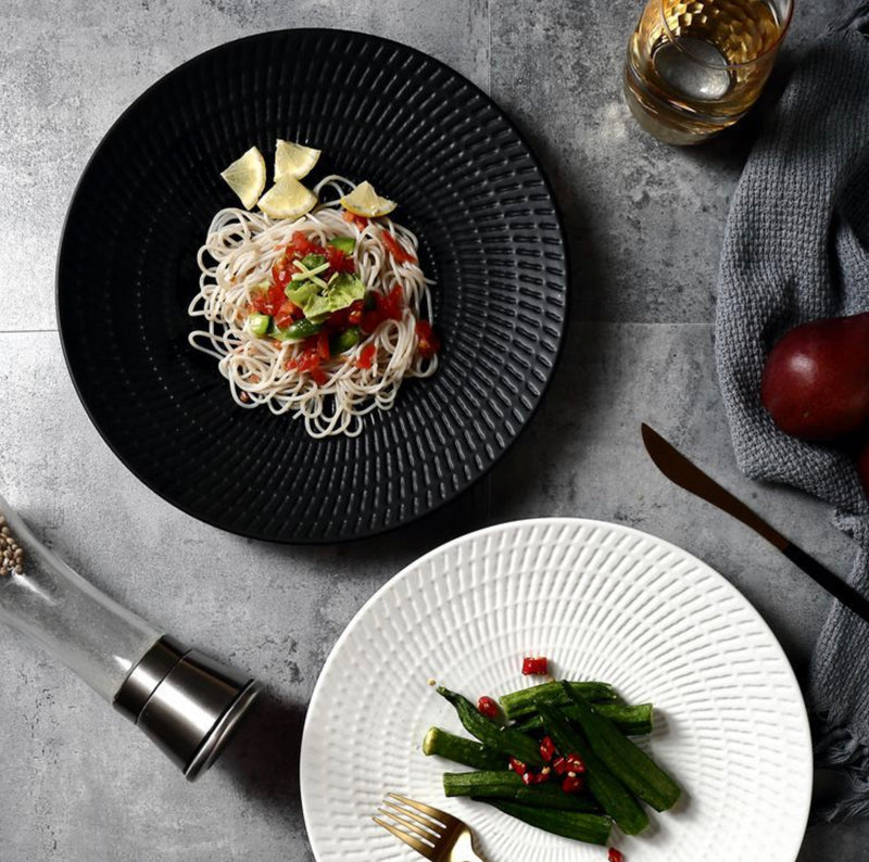 Ceramic Black Dinner Plate - Serving plate, rice plate, ceramic dinner plates| Plates for dining table & home decor