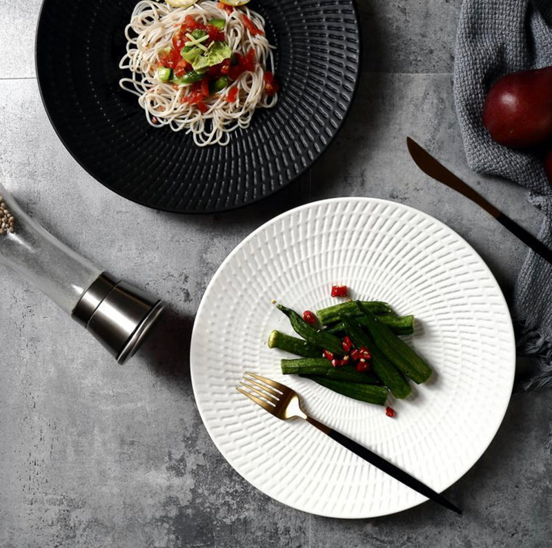 Ceramic White Dinner Plate - Serving plate, rice plate, ceramic dinner plates| Plates for dining table & home decor