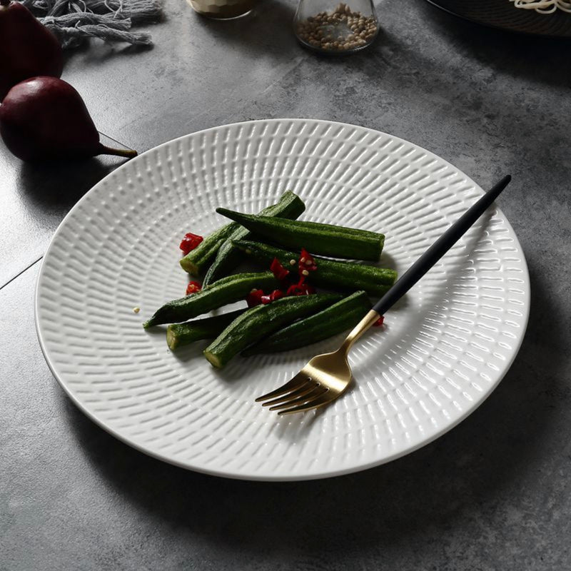 Ceramic White Dinner Plate - Serving plate, rice plate, ceramic dinner plates| Plates for dining table & home decor