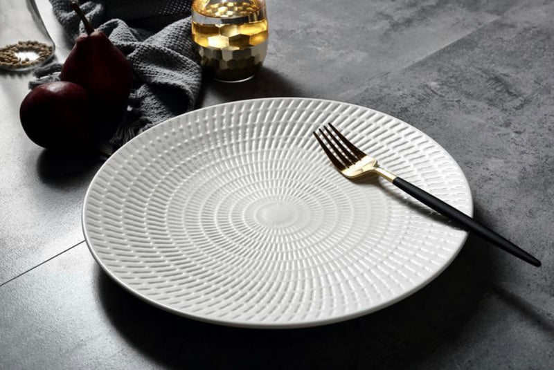 Ceramic White Dinner Plate - Serving plate, rice plate, ceramic dinner plates| Plates for dining table & home decor
