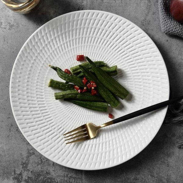 Ceramic White Dinner Plate - Serving plate, rice plate, ceramic dinner plates| Plates for dining table & home decor