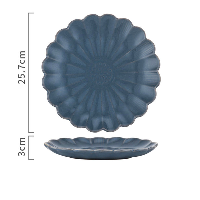 Ocean Ceramic Dinner Plate Blue 10 Inch - Serving plate, lunch plate, ceramic dinner plates| Plates for dining table & home decor