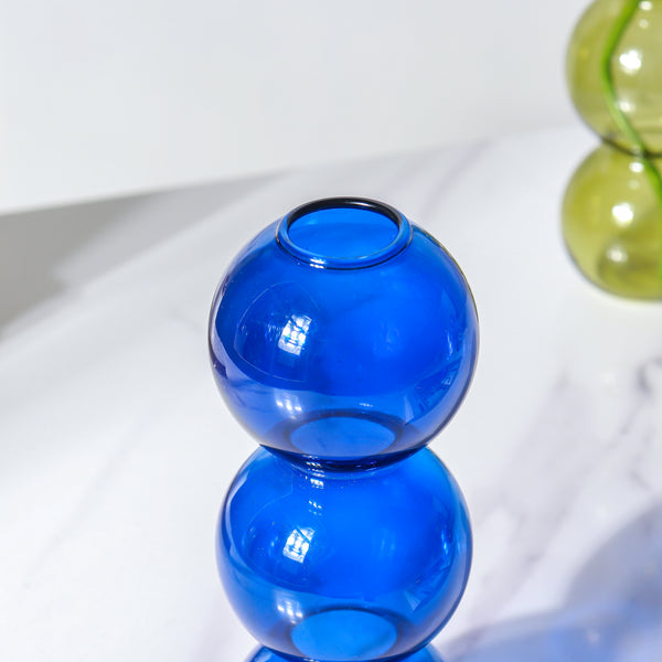 Three Bubbles Glass Vase - Flower vase for home decor, office and gifting | Home decoration items