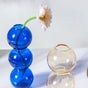 Three Bubbles Glass Vase - Flower vase for home decor, office and gifting | Home decoration items