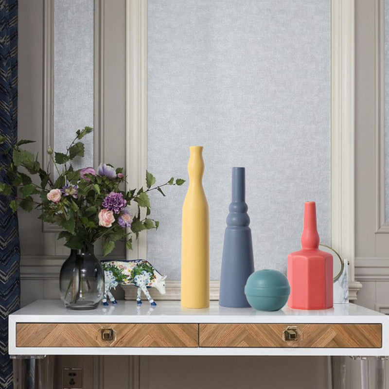 Teal Round Vase - Flower vase for home decor, office and gifting | Home decoration items