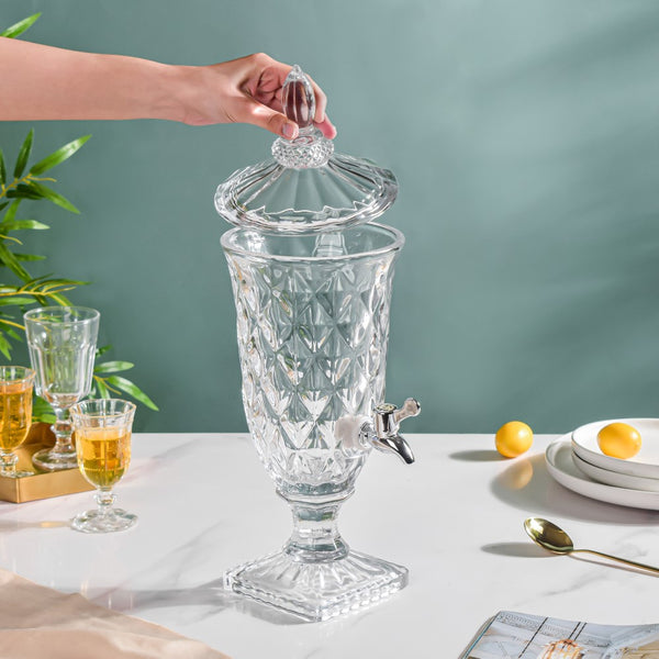 Vintage Diamond Glass Water Dispenser