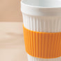 White Ribbed Drinkware With Silicone Band 400 ml