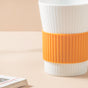 White Ribbed Tumbler With Silicone Band 350 ml