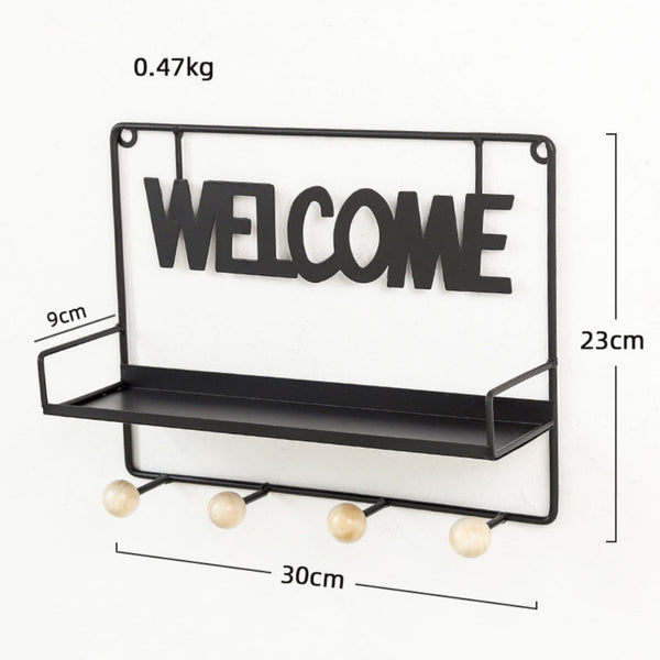 Wall Hanging Metal Rack Black