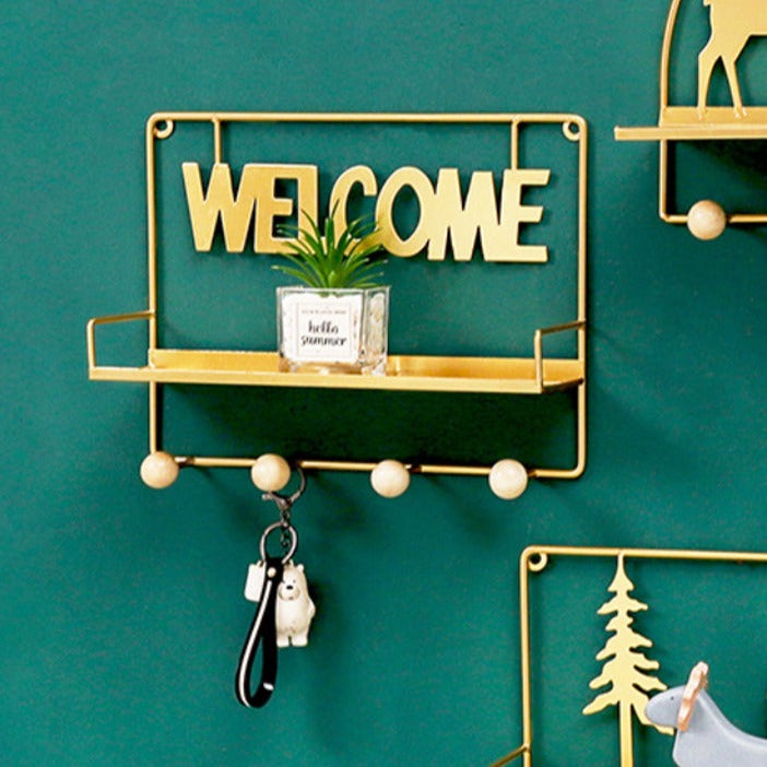 Wall Hanging Metal Rack Gold Online Premium Wall Shelf Nestasia