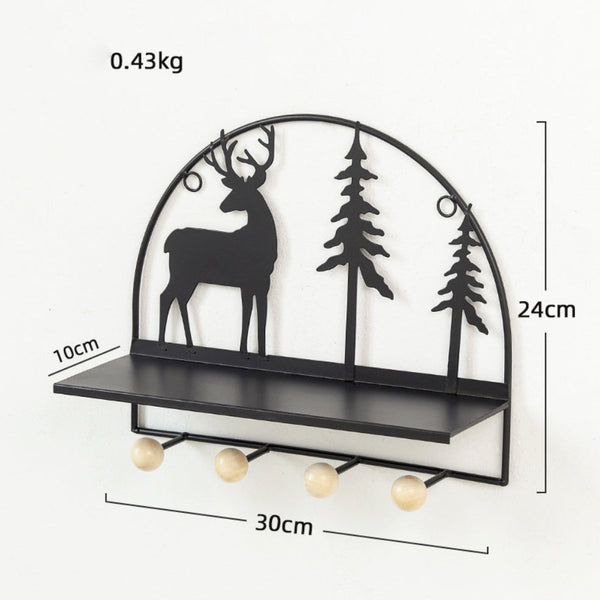 Wall Hanging Shelf Forest Reindeer Black - Wall shelf and floating shelf | Shop wall decoration & home decoration items