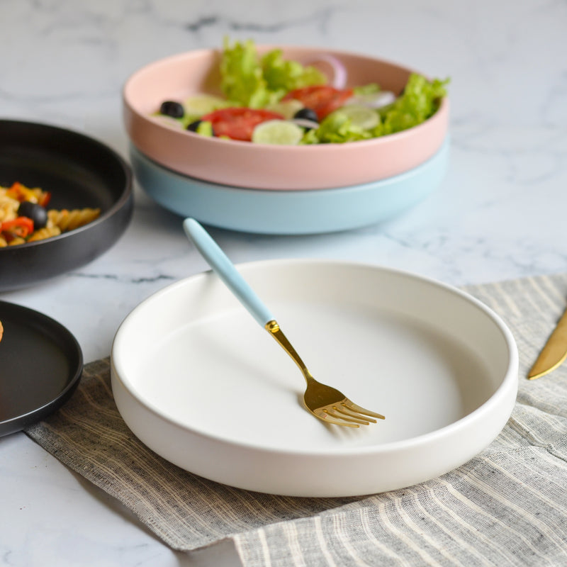 Pastel Snack Plate - Serving plate, pasta plate, lunch plate, deep plate | Plates for dining table & home decor