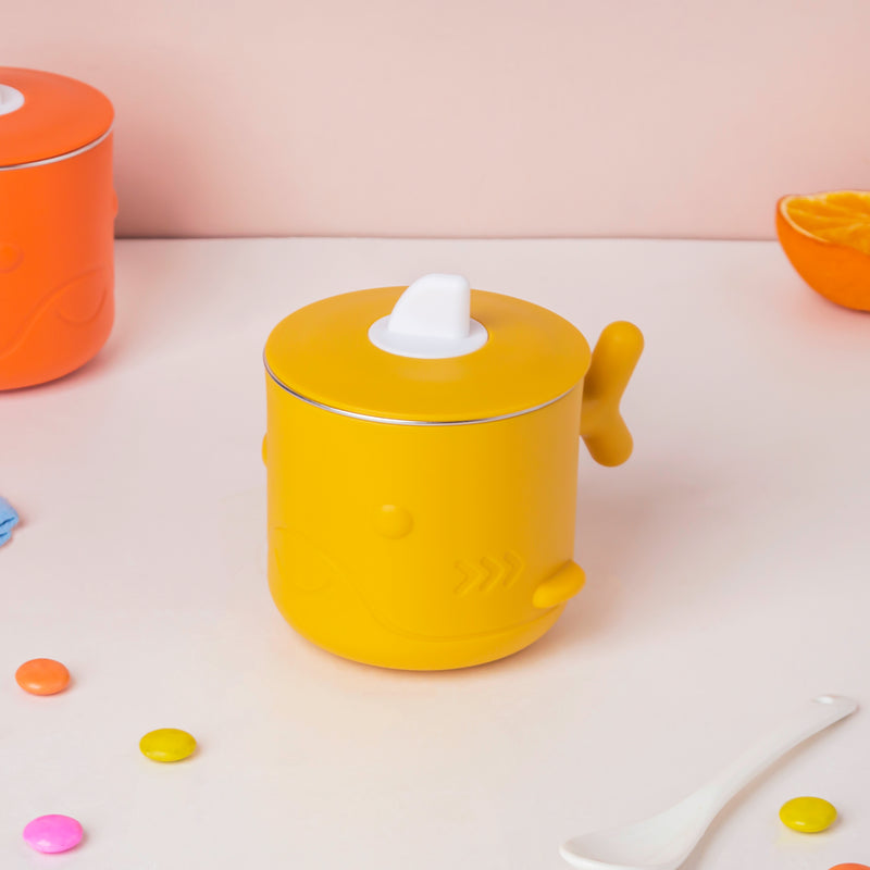 Keep Warm Stainless Steel Feeding Cup Yellow 200 ml - Kids Lunch Box