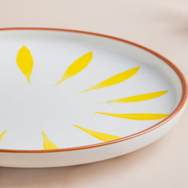 Teardrop Dinner Plate Yellow 10 Inch - Serving plate, snack plate, ceramic dinner plates| Plates for dining table & home decor