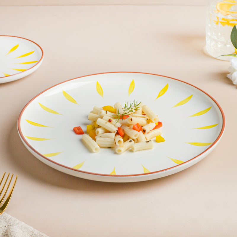 Teardrop Dinner Plate Yellow 10 Inch - Serving plate, snack plate, ceramic dinner plates| Plates for dining table & home decor