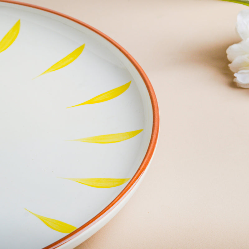 Teardrop Dinner Plate Yellow 10 Inch - Serving plate, snack plate, ceramic dinner plates| Plates for dining table & home decor