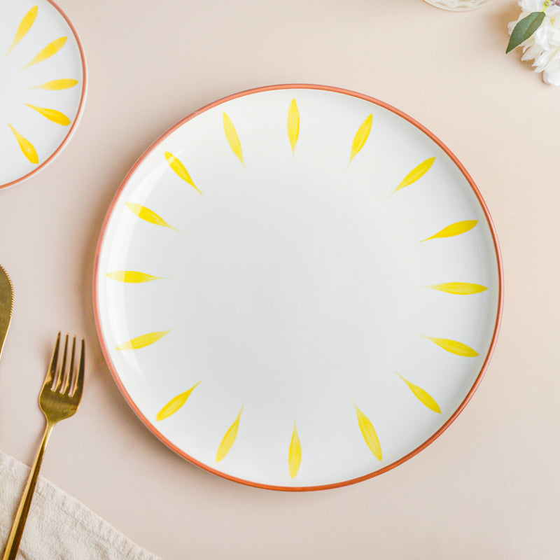 Teardrop Dinner Plate Yellow 10 Inch - Serving plate, snack plate, ceramic dinner plates| Plates for dining table & home decor
