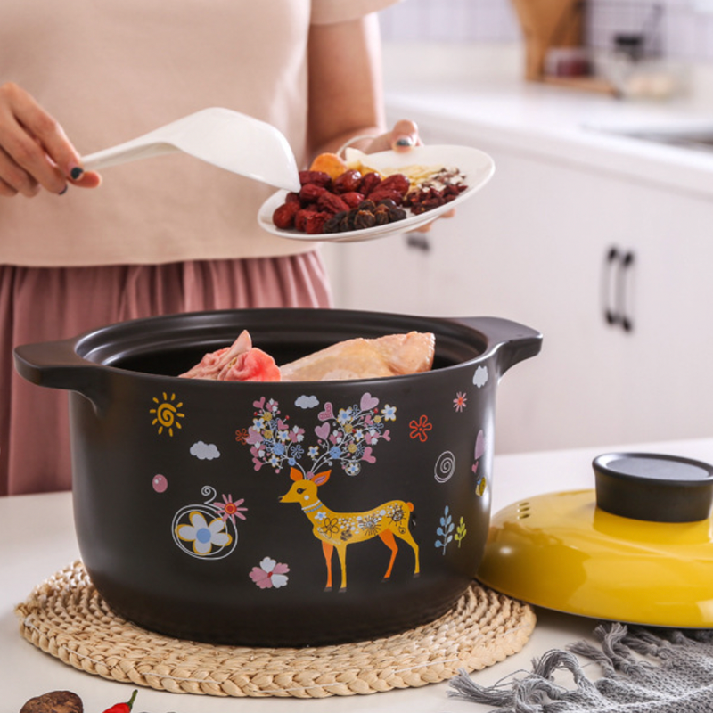 Printed Yellow Cooking Pot Large - Cooking Pot