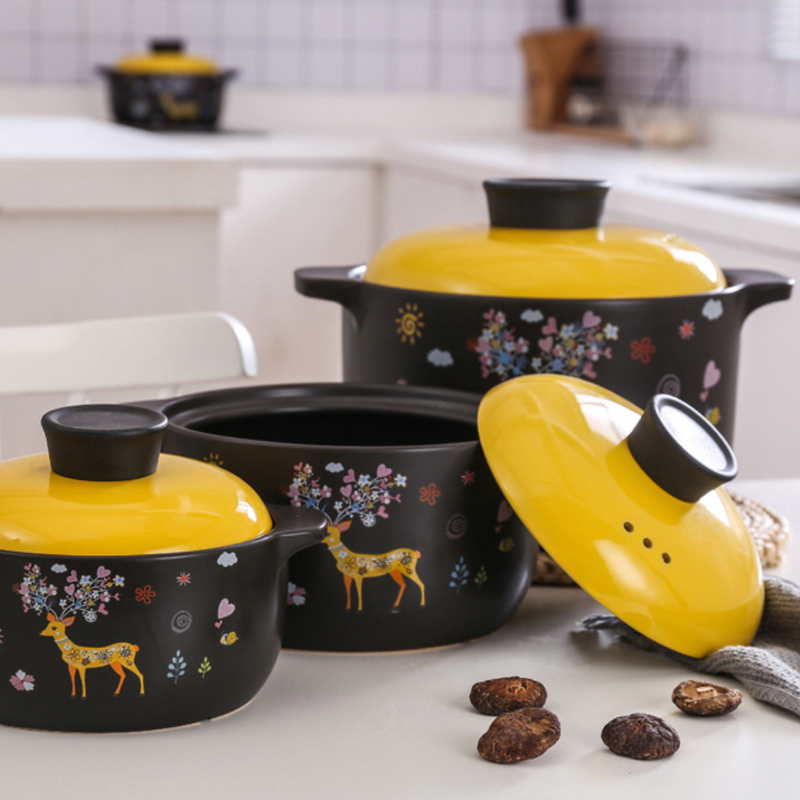 Printed Yellow Cooking Pot Large - Cooking Pot