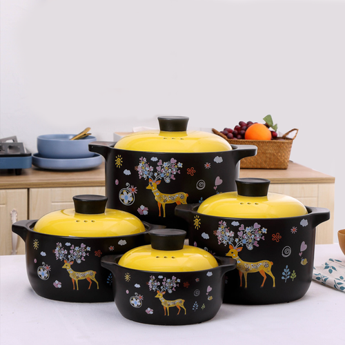 Printed Yellow Cooking Pot Small - Cooking Pot